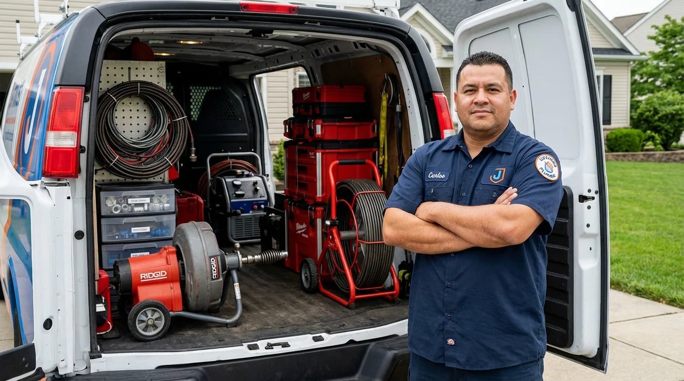 Professional drain cleaning equipment and Johns Plumbing LLC plumber in Airway Heights