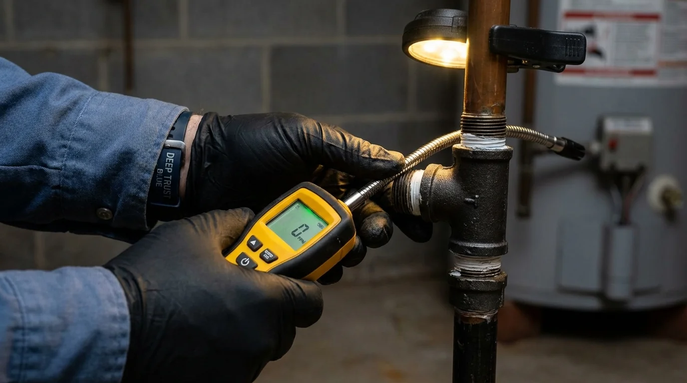 Gas leak detection with electronic sniffer by Johns Plumbing LLC in Airway Heights