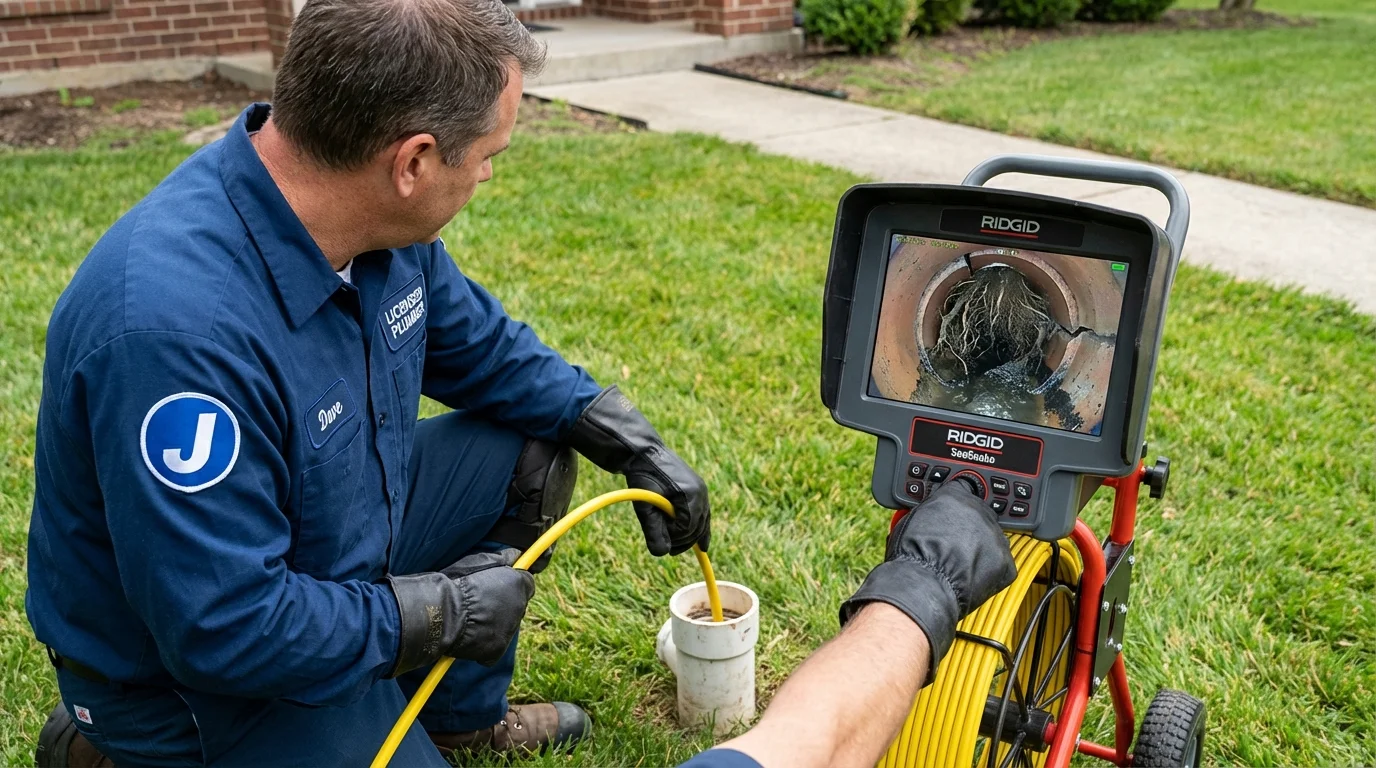Sewer camera inspection being performed by Johns Plumbing LLC in Airway Heights
